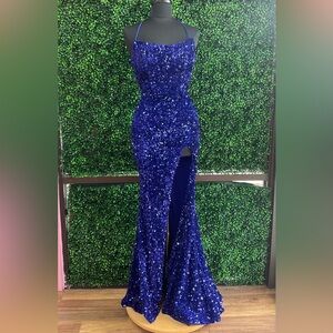 Mori Lee Royal Blue Sequin Gown